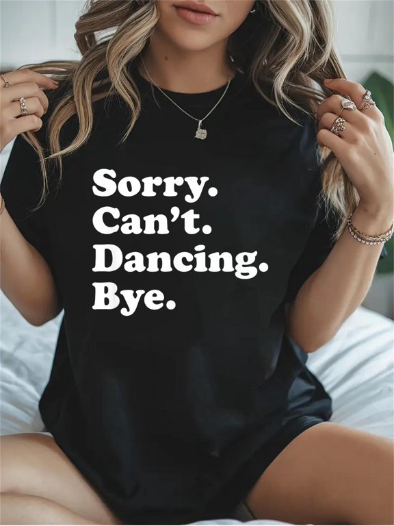Cotton Funny Dancing Dance Gift for Men Women Boys or Girls Small Casual Graphic Tee Lightweight Daily Wear T-Shirt