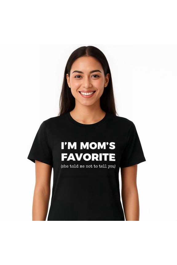 Cotton Funny Moms Favorite Son Daughter I'm Mom's Favorite T-Shirt Golf Gift for Men and Women Summer Wear