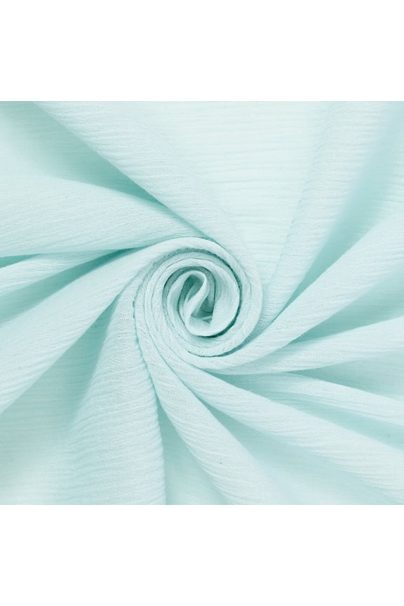Cotton Gauze Fabric 100% Cotton 48/50" inches Wide Crinkled Lightweight Sold by The Yard Many Colors (Baby Blue)