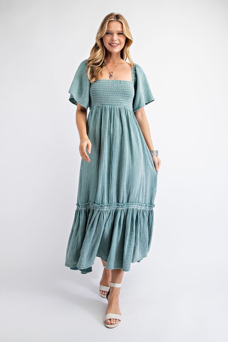 Cotton Gauze Maxi Dress Seafoam - Walmart.com