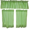 thumbnail image 1 of Cotton Gingham Checkered 3 Piece Window Valance Curtain Set (16 Colors), 1 of 1