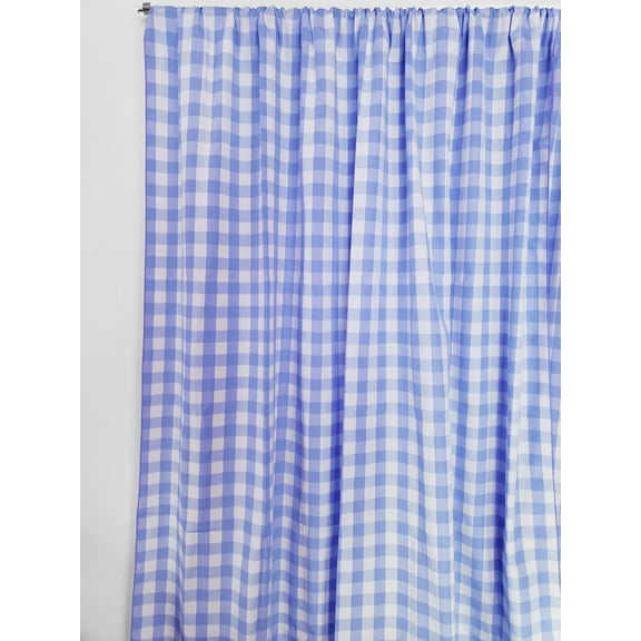 Cotton Gingham Checkered Curtain Light Blue 58 Inch Wide