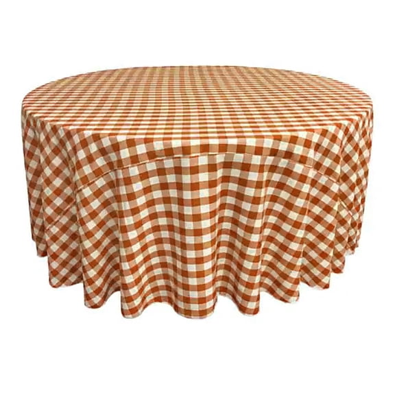 Cotton Gingham Checkered Round Tablecloth for Wedding/Bridal Shower, Birthdays, Special Events