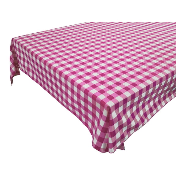 Cotton Gingham Checkered Tablecloth Fuchsia