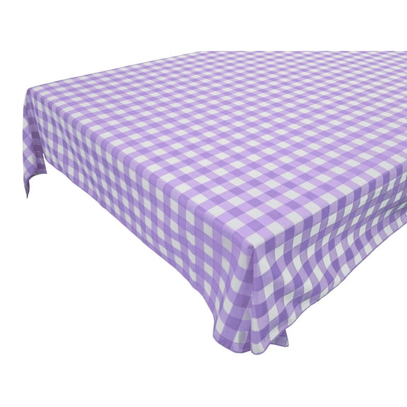 Cotton Gingham Checkered Tablecloth Lavender