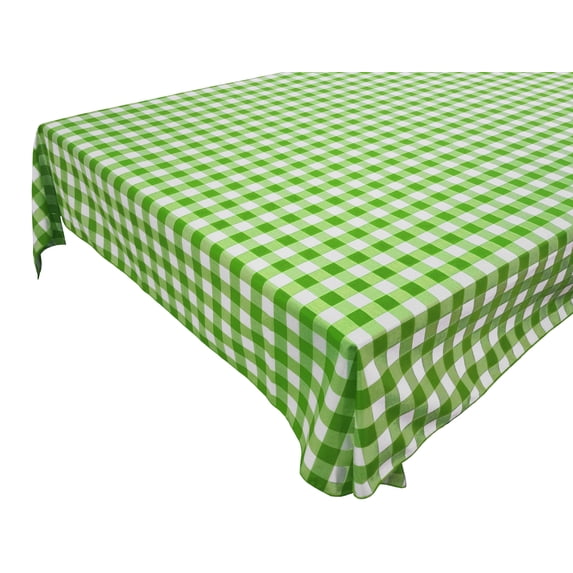 Cotton Gingham Checkered Tablecloth Lime Green