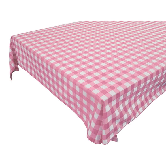 Cotton Gingham Checkered Tablecloth Pink