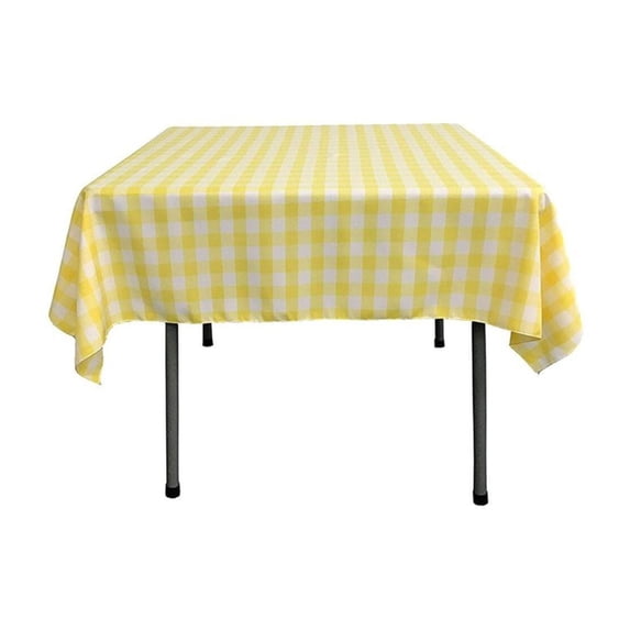 Cotton Gingham Checkered Tablecloth Yellow