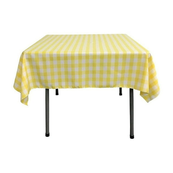 Cotton Gingham Checkered Tablecloth Yellow