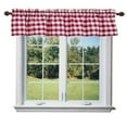 thumbnail image 1 of Cotton Gingham Checkered Window Valance 58" Wide Red, 1 of 1