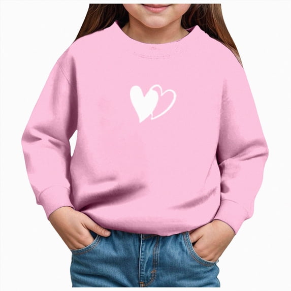 Cotton Girls Hoodie Sweatshirt Midweight Long Sleeve Pullover Tops Clothes,6-12 Months 12-24 Months 2t 3t 4t 5t 6t 7t 8t 9t Children Pink 2Y
