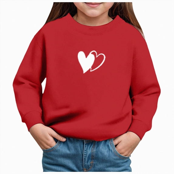 Cotton Girls Hoodie Sweatshirt Midweight Long Sleeve Pullover Tops Clothes,6-12 Months 12-24 Months 2t 3t 4t 5t 6t 7t 8t 9t Children Red 3Y