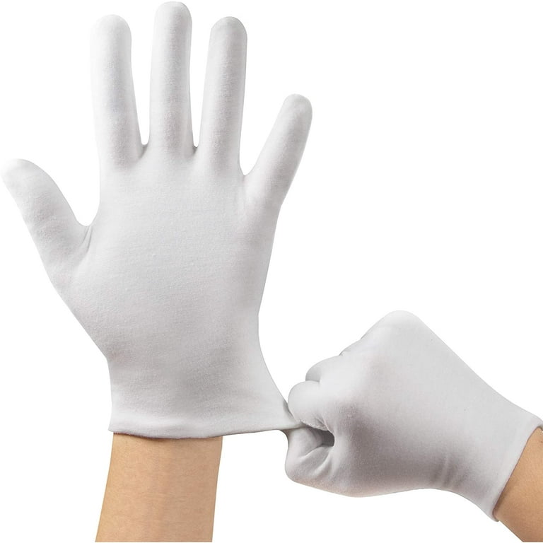 Cotton Gloves, 10pairs(20 Pcs) White Cotton Gloves for Women and