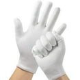 Cotton Gloves, 7 Pairs Cotton Gloves for Dry Hands Sleeping, White