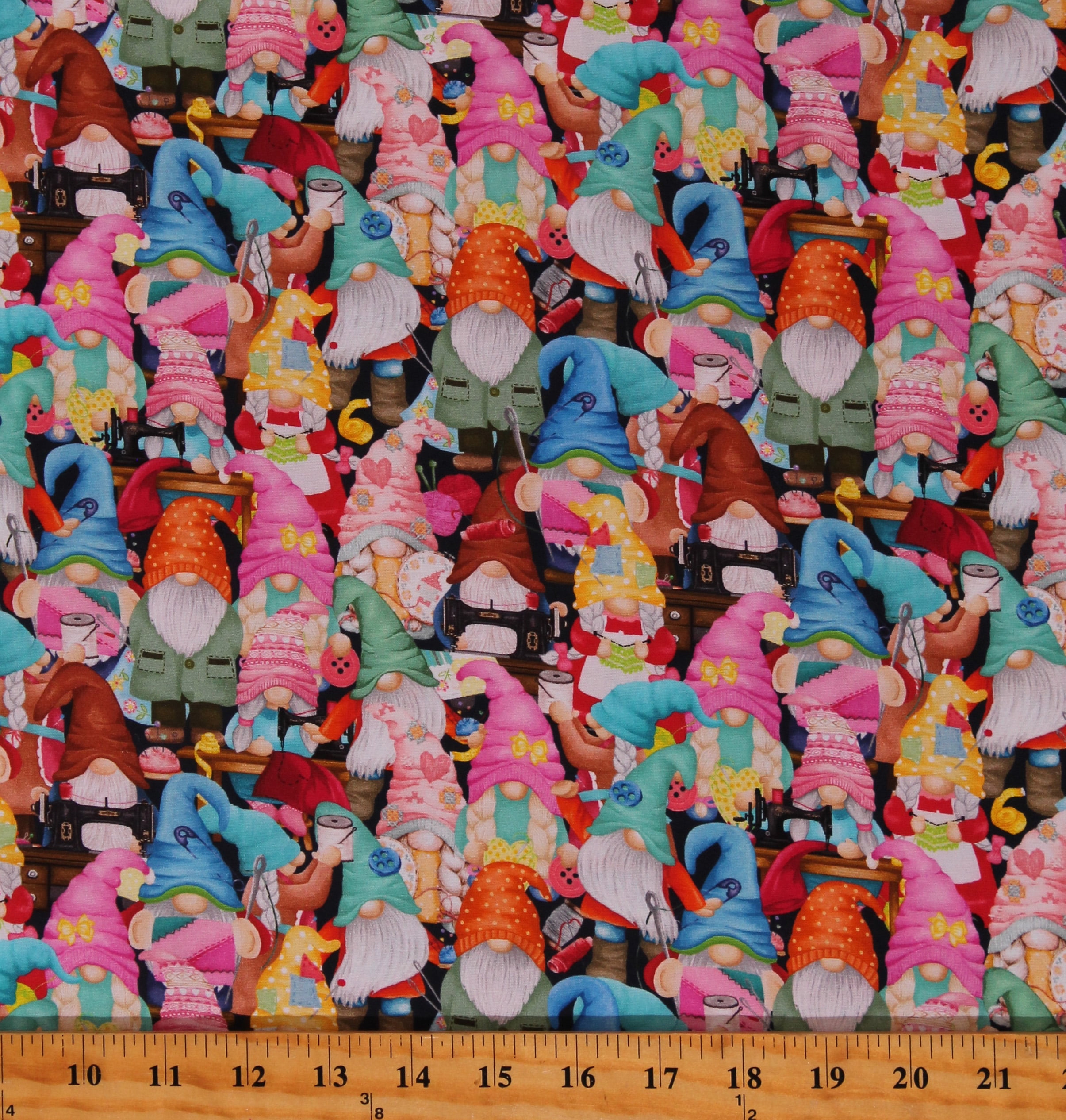 Cotton Gnomes Sewing Needles Pins Buttons Patches Hats Beards ...