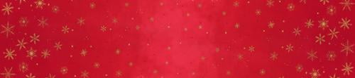 Cotton Gold Metallic Snowflakes on Red Ombre Flurries Christmas Winter Holidays Cotton Fabric Print by the Yard (10874-430MG)