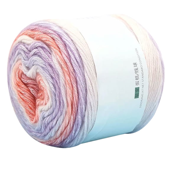 Cotton Gradient Yarn, 240m / 100g Multicolored Rainbow Soft Knitting & Crochet Yarn for Hats, Scarves, Sweaters, DIY Crafts