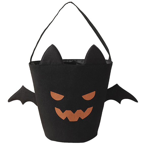 Cotton Halloween Hand Basket Canvas Cartoon Goody Bags Portable Storage Pouch Foldable Candy Bags For Halloween Haunt House (assorted Color)