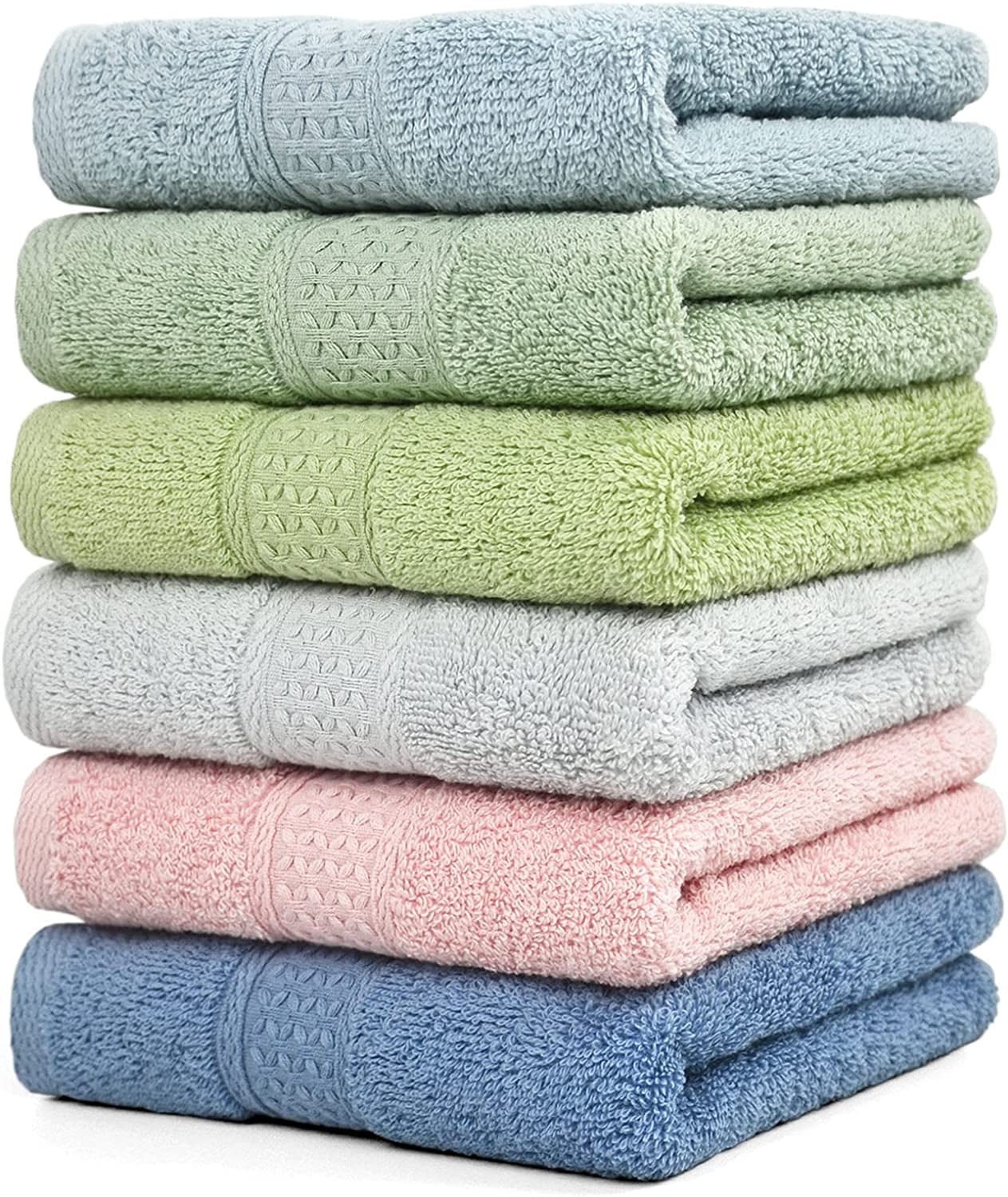 Cotton Hand Towel Set 6 Pack Ultra Soft Hand Towels with Assorted Colors 29 13 Inches Lightweight and Quick Dry Bathroom Towels Walmart