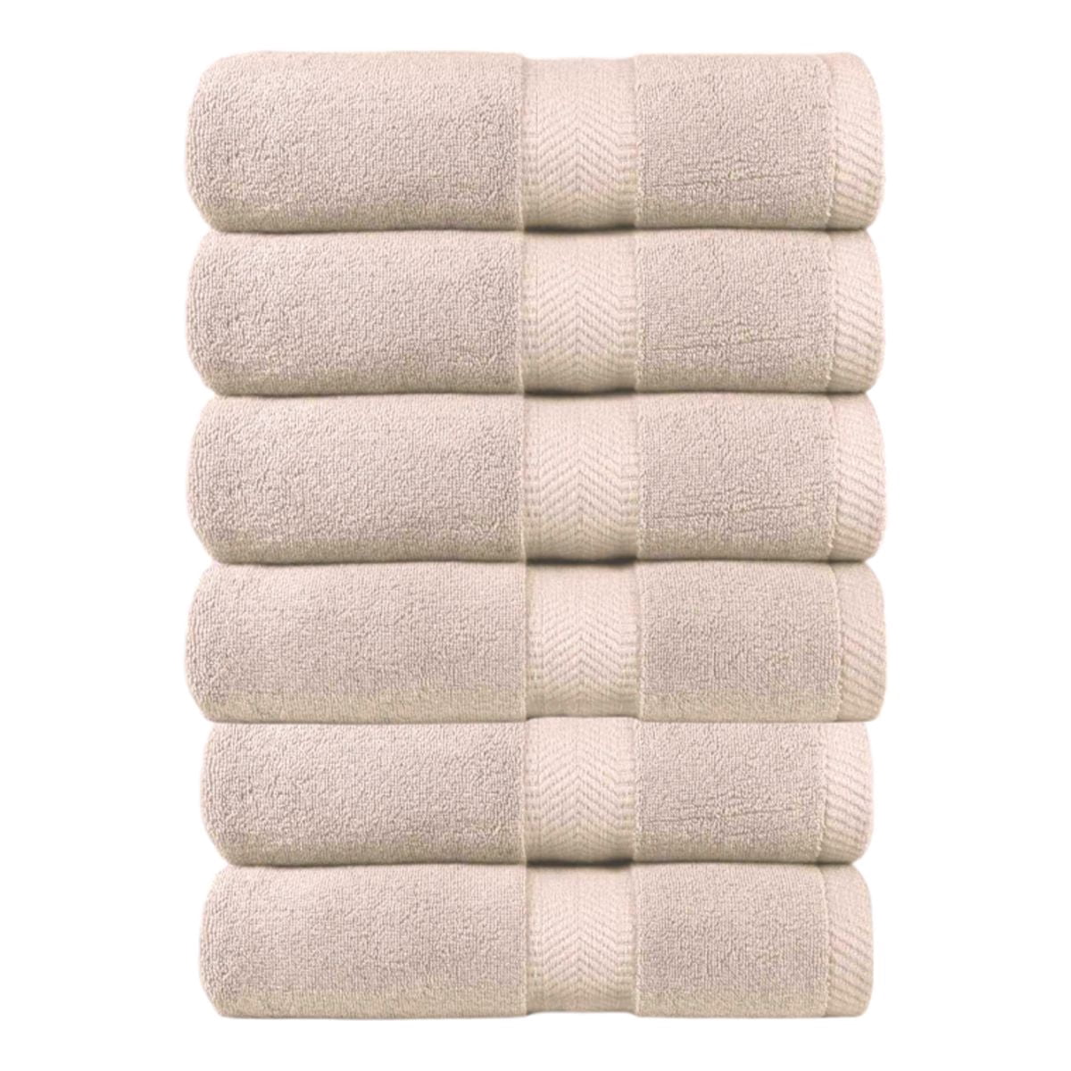 Cotton Hand Towel Sheet for Family, Set of 6, Beige