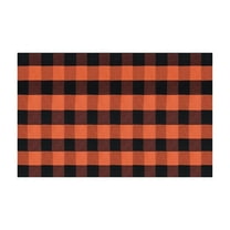 Cotton Hand Woven Plaid Doormat, Fall Seasonal Outdoor Rug, Layered Design for Front Door Porch Patio Entryway, 40X60Cm Tanuke