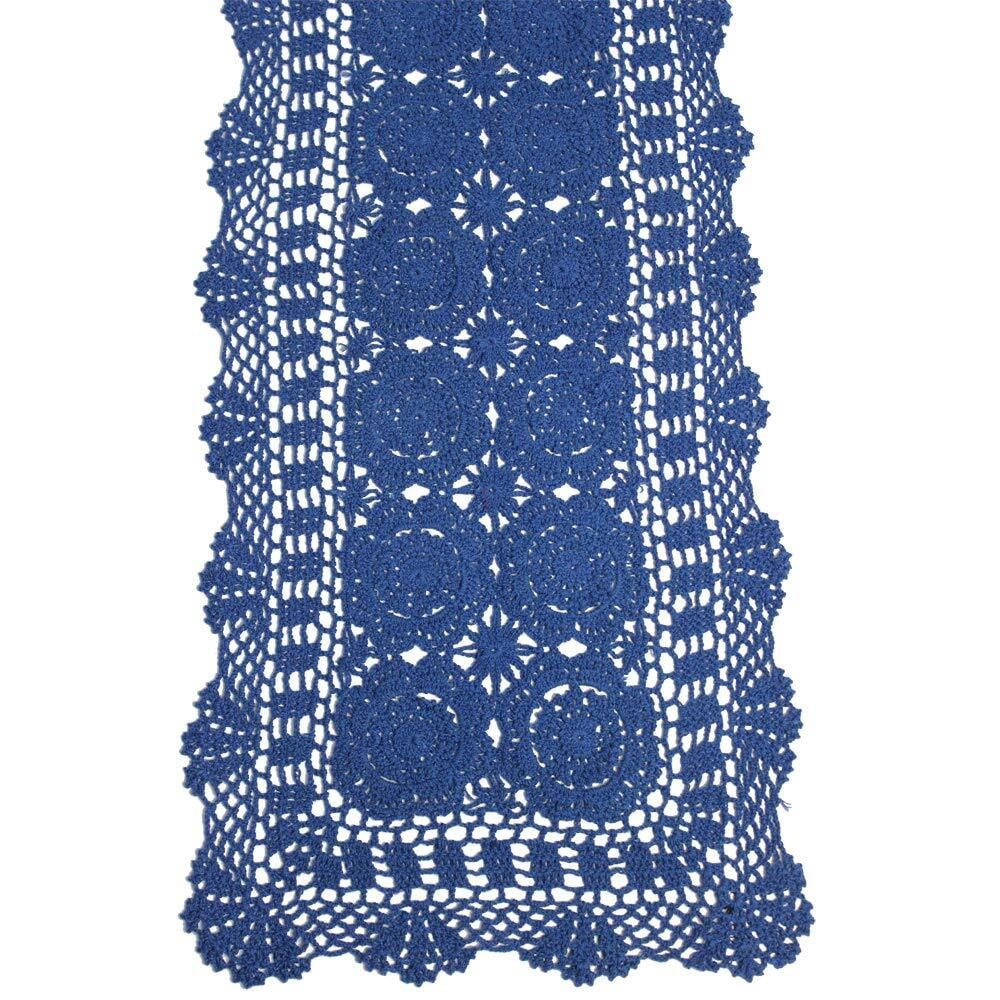 Cotton Handmade Crochet Lace Table Runner Beige Rectangle Coffee Table Dresser Decor