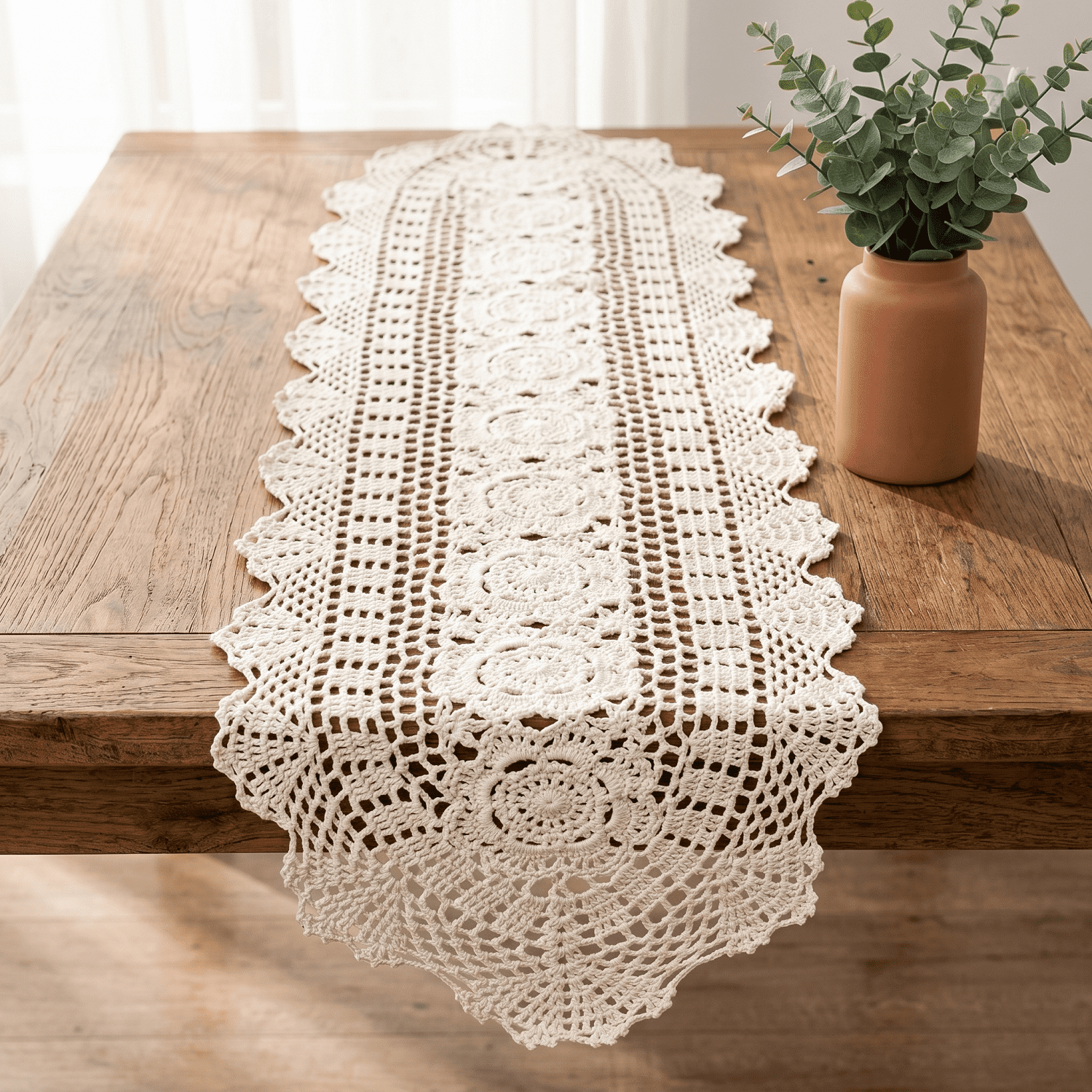 dresser scarves Tobin Stamped For Embroidery White Dresser Scarf 14in x 39in