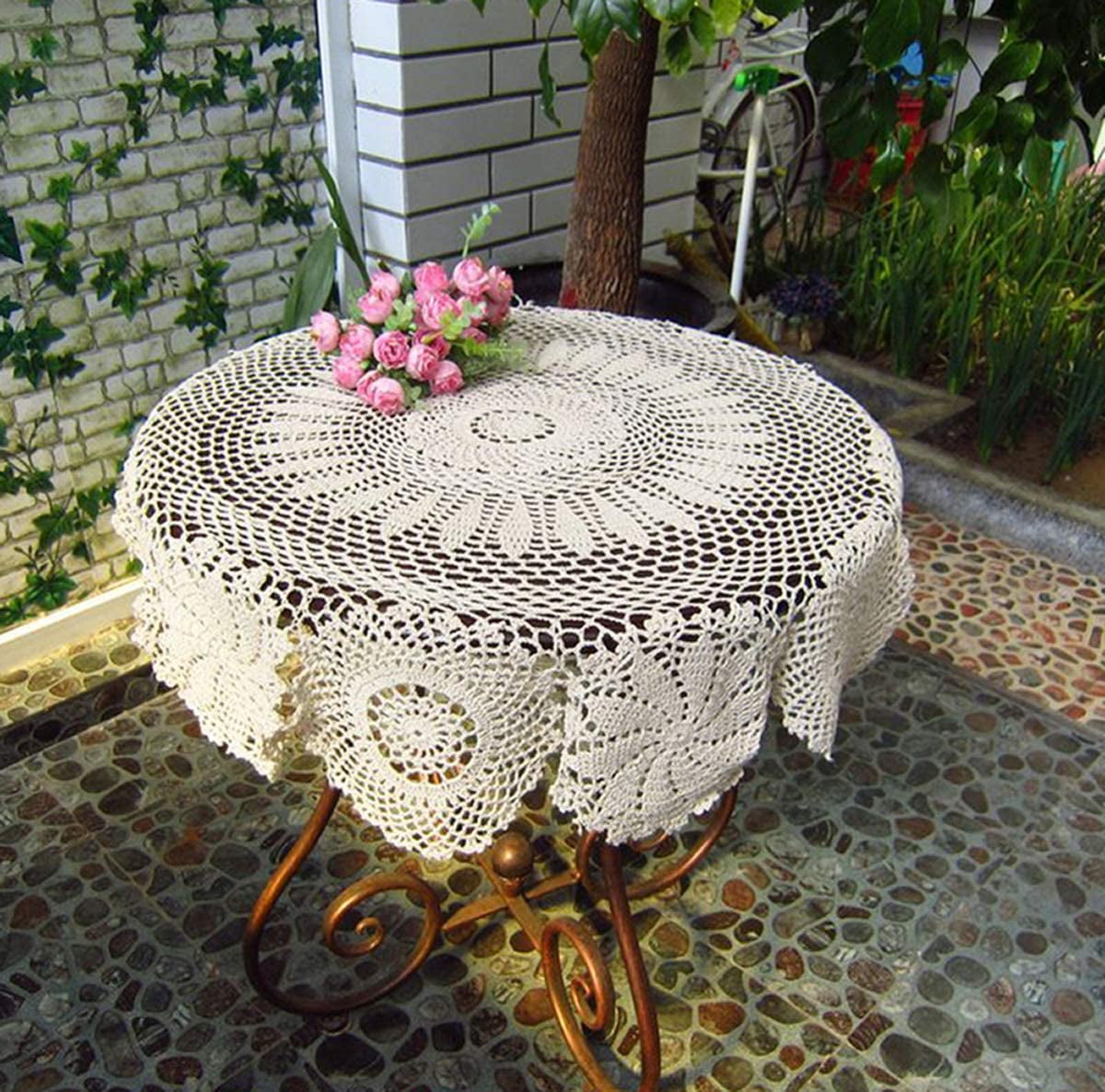 crochet dressing table cover Cotton Handmade Lace Tablecloth Doilies Doily,Round for Kitchen Dining Holiday Party Home Decor, Size: 35 will be the best white cocktail dress mirror cover for dressing table Design:Green Tropical David's Bridal | Dresses
