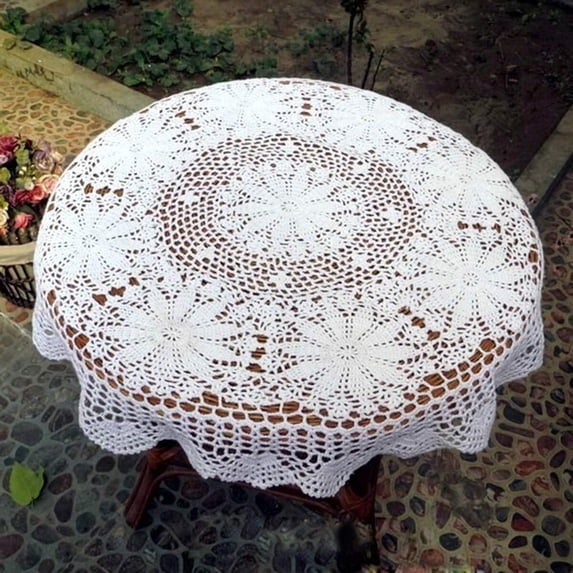 Cotton Handmade Crochet Lace Tablecloth Doilies Doily,Round
