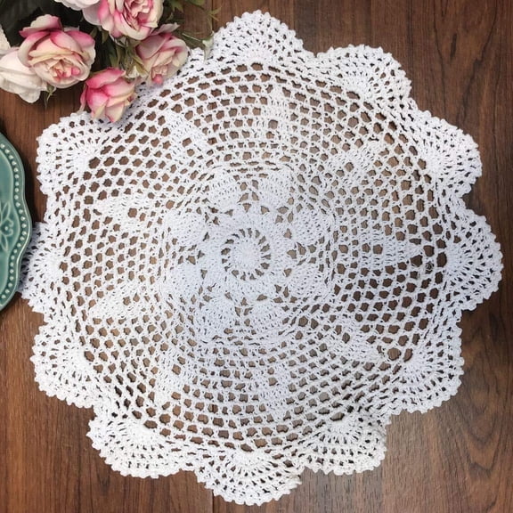 Cotton Handmade Crochet Lace Tablecloth Doilies Doily