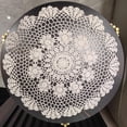 thumbnail image 1 of Cotton Handmade Crochet Lace Tablecloth Doilies Placemats Table Overlay Home Decor, White(Piano Cover Cloth), 1 of 9