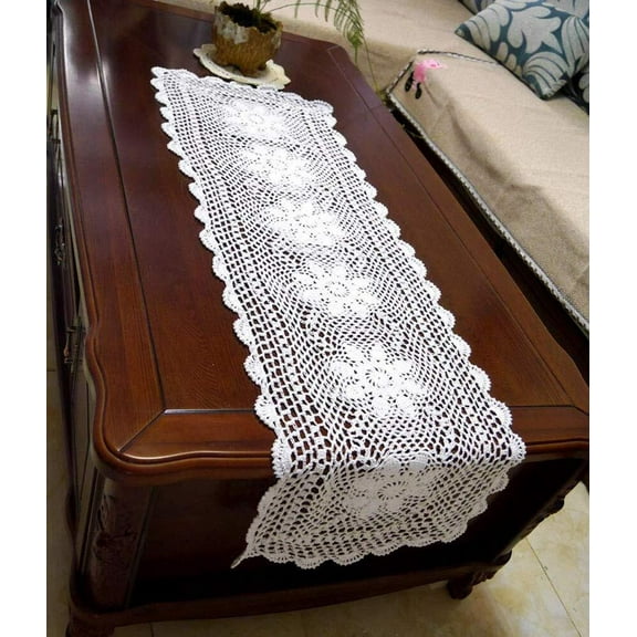 Cotton Handmade Crochet lace Table Runners Oblong Tablecloth Doilies Doily