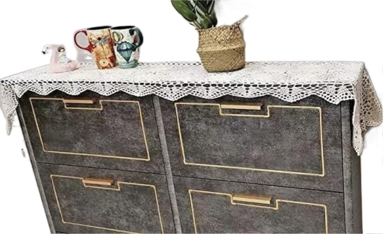 Dresser Scarves And Doilies Creative Linens Beige Cotton Crochet Lace Table  Runner  14x54 Inches  Elegant & Handmade Look Vintage Crochet Table Runner