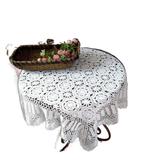 Cotton Handmade Crochet lace Table Runners Square Tablecloth Doilies Doily Table Dresser Scarf Dcor