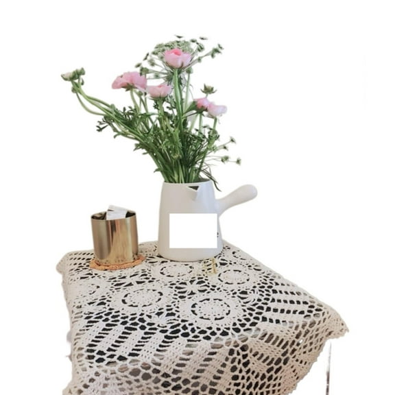 Cotton Handmade Crochet lace Table Runners Square Tablecloth Doilies Doily Table Dresser Scarf Décor