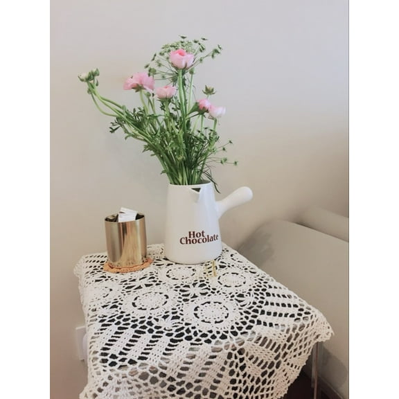 Cotton Handmade Crochet lace Table Runners Square Tablecloth Doilies Doily Table Dresser Scarf