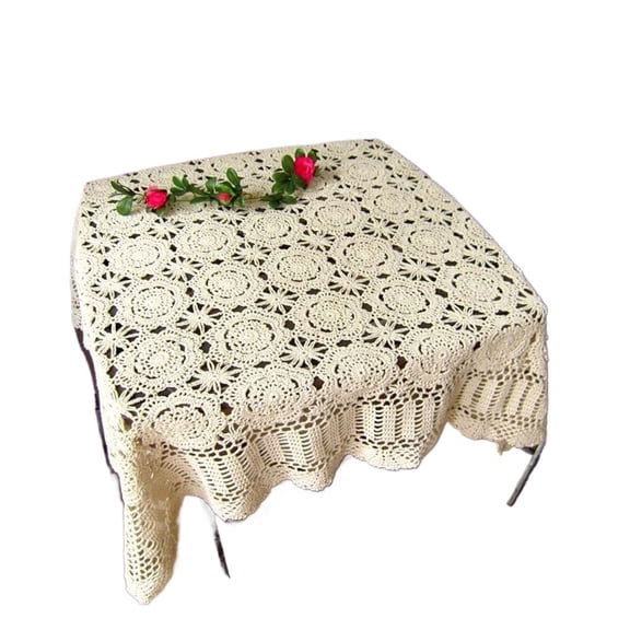 Cotton Handmade Crochet lace Table Runners Square Tablecloth Doilies Doily Table Dresser Scarf