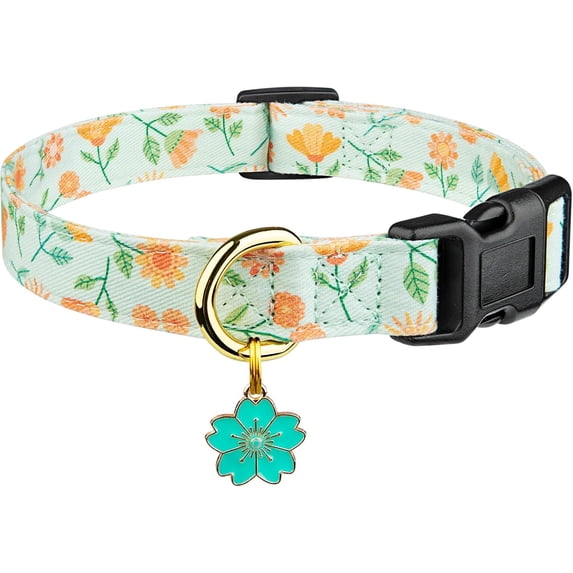 Cotton Handmade Dog Collar Cute and Distinctive Patterns Green — free download