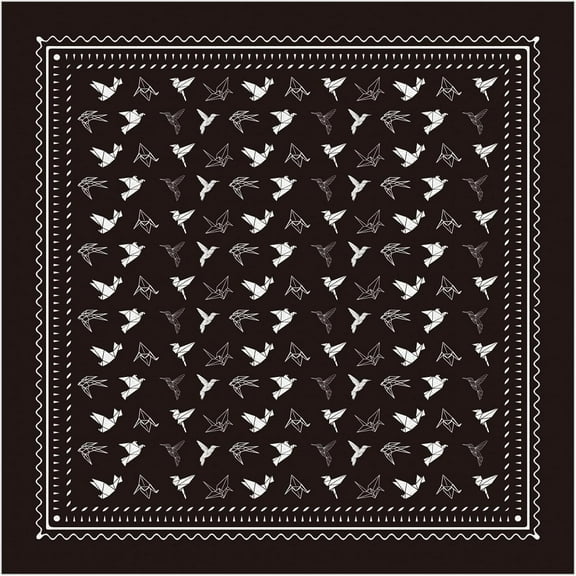 Cotton Headbands Bandana Scarf Neck Gaiter UV Resistence Seamless Headwear for Outdoor Workout Running Square Bird 560x560mm