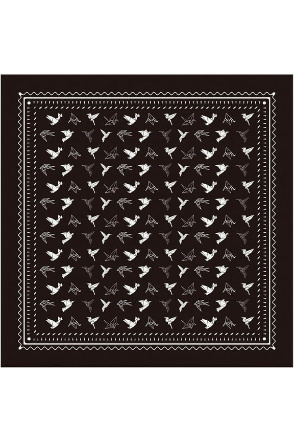 Cotton Headbands Bandana Scarf Neck Gaiter UV Resistence Seamless Headwear for Outdoor Workout Running Square Bird 560x560mm