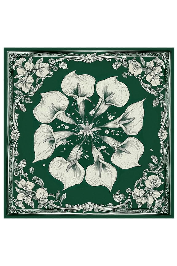 Cotton Headbands Bandana Scarf Neck Gaiter UV Resistence Seamless Headwear for Outdoor Workout Running Square Flower 560x560mm DIY