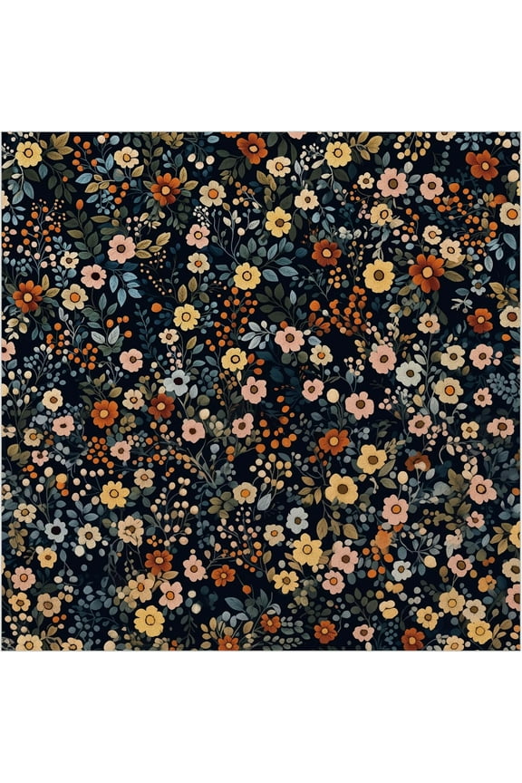 Cotton Headbands Bandana Scarf Neck Gaiter UV Resistence Seamless Headwear for Outdoor Workout Running Square Flower 560x560mm