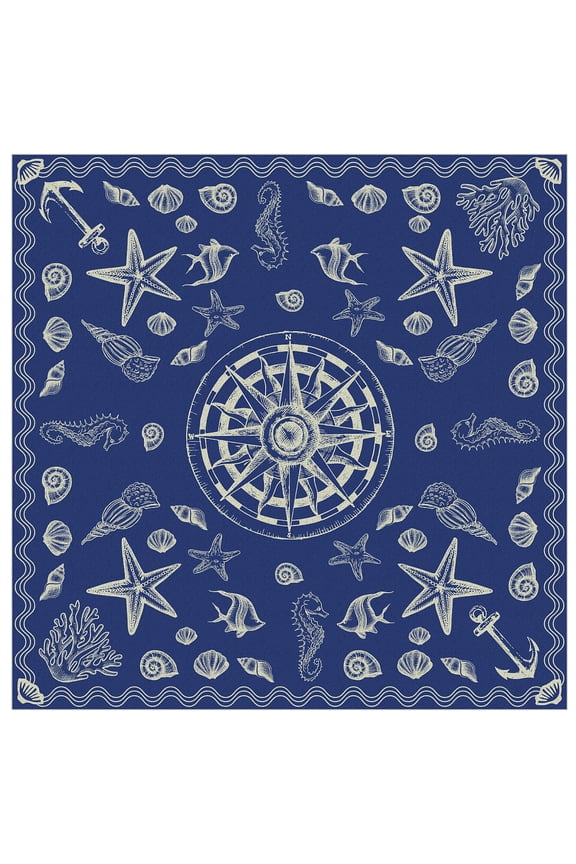 Cotton Headbands Bandana Scarf Neck Gaiter UV Resistence Seamless Headwear for Outdoor Workout Running Square Starfish 560x560mm