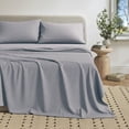 thumbnail image 1 of Cotton Heathered Melange Jersey Knit Bed Sheet Set (Full, Sky Blue), 1 of 7