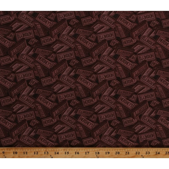 Cotton Hershey's Chocolate Bars Candy Celebrate With Hershey Valentine's Day Brown Cotton Fabric Print by the Yard (C12801-CHOCOLATE)