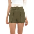 thumbnail image 1 of Cotton High-Waist Shorts with Pocket and Belt Detail, 1 of 5
