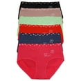 thumbnail image 1 of Cotton Hiphugger Panties with Butterfly Detail (6-Pack), 1 of 7