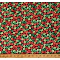 thumbnail image 1 of Cotton Holiday Gumdrops Christmas Candy Sweets Green Red Candies on Black Sweet Holidays Cotton Fabric Print by the Yard (12793-99), 1 of 1