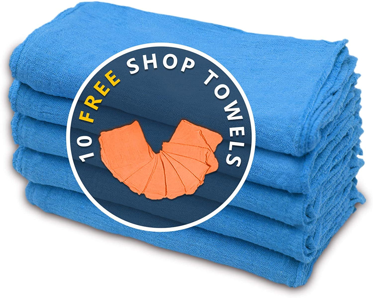 Cotton Homes Shop Towels Rags – Pack of 100- Blue ($0.23/Each)- 12 x14 ...
