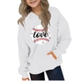 thumbnail image 1 of Cotton Hoodie Boys Girls Printed Long Sleeve Casual Loose Hooded Pullover Sweatshirt for Fall Halloween Valentines Day (4 Years, White 01), 1 of 4